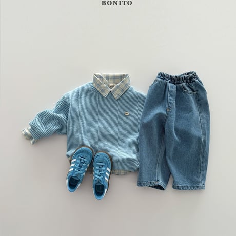 bonito/11. plan knit man-to-man 12M-XL