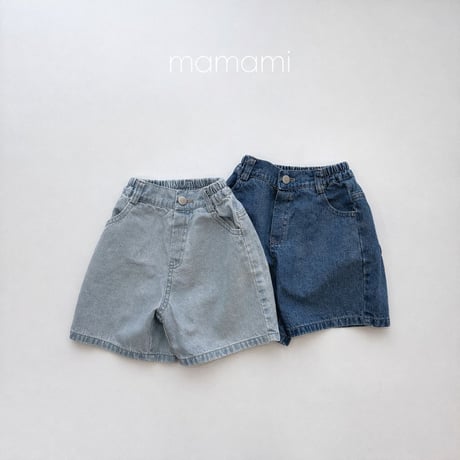 mamami/96. blue fit short P denim XS-XL
