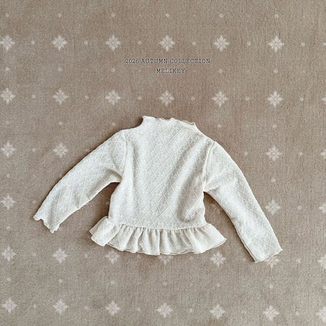 melikey/17. fril ribbon mesh T-shirt XS-XL