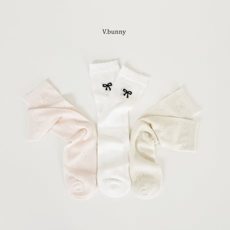 vbunny/41. shy ribbon socks set FREE