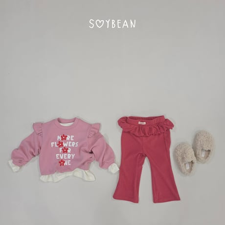 soybean/87. plan ) flower fril man-to-man XS-XL