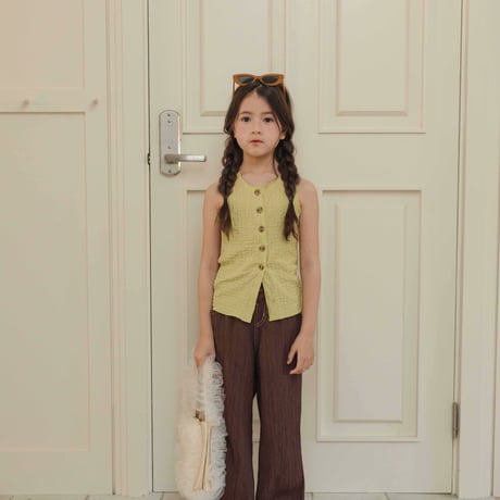 urbanrabbit/37. Crinkle Button Sleeveless Top JS-JM