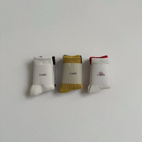 minirobe/45. Cotton Rib Socks 3 Set XS-M