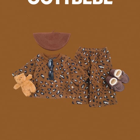 oottbebe/31. leopard knit setup ( knit pants ) set XS(0-1Y)-XL(4-5Y)
