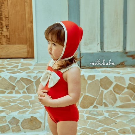 milkbalm/3. ribbon ( without hat) swimsuit S(1-2Y)-L(5-6Y)