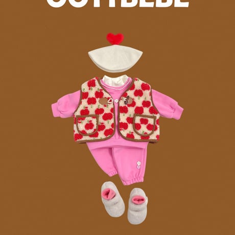 oottbebe/39. apple bear dumble ( dumble fleece vest XS(0-1Y)-XL(4-5Y)