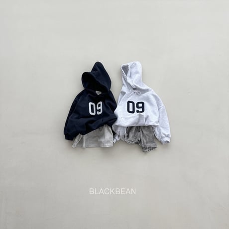 blackbean/35. number hood T-shirt S-XL