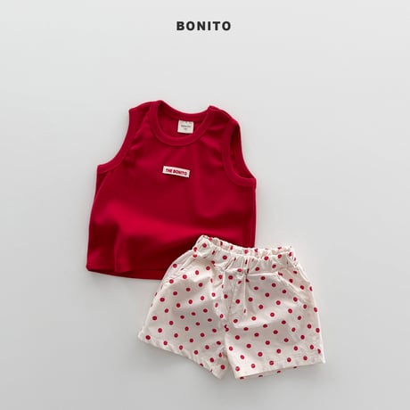 bonito/116. sleeveless dot pants set 6M-18M