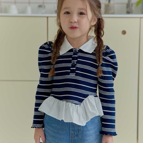 melikey/36. oblique fril collar T-shirt JS-JM