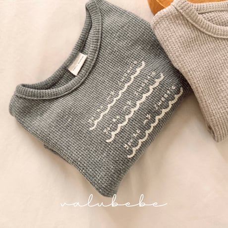 valubebe/48. waffle sleeve T-shirt 6M-S