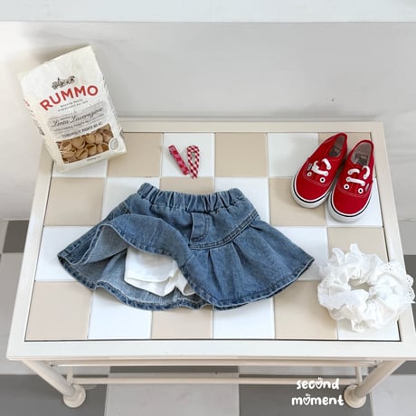 secondmoment/19. pleated denim skirt S-XL