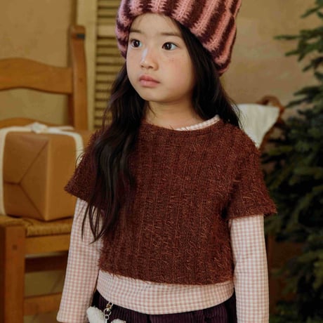urbanrabbit/51. Check & Hairy Layered Set JS-JM