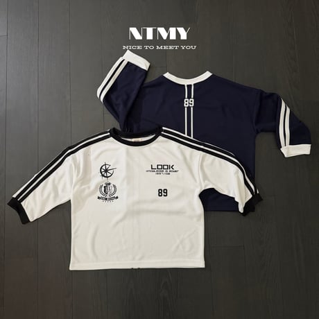 nicetomeetyou/57. ( jersey )89 line T-shirt S-XL