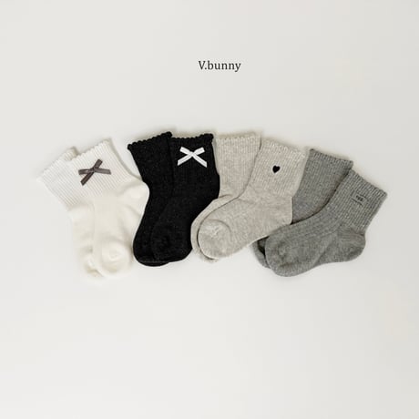 vbunny/6. rika socks set M(130-150)-XL(180-210)