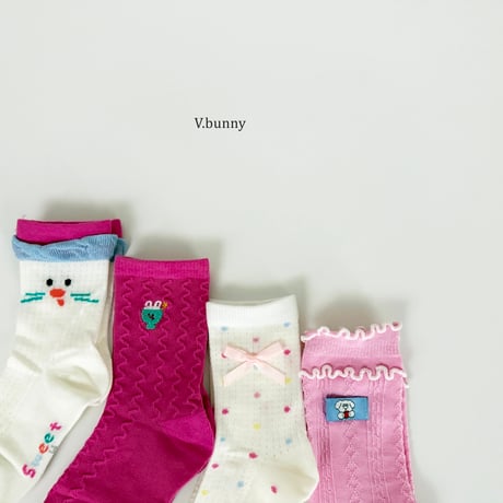 vbunny/75. dot socks set M(130-150)-XL(180-210)