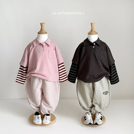 vividi/83. collar rayerd T-shirt XS-XL