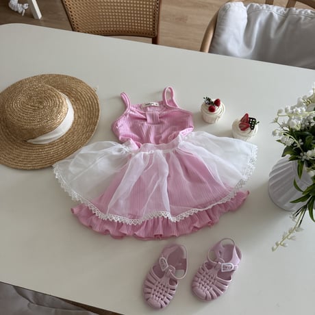 lepetitmot/6. ribbon sleeveless one-piece XS-XL