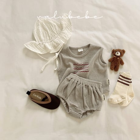 valubebe/48. waffle sleeve T-shirt 6M-S