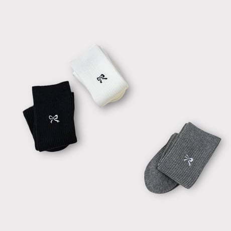 dudie/38. ribbon three knee socks set M(150-180)-XL(200-230)