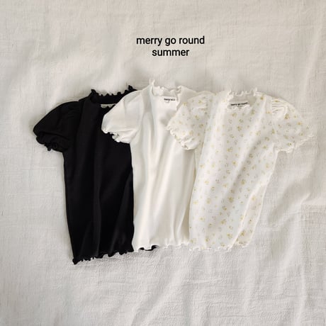 merrygoround/49. shirring nalrari T-shirt XS-2XL