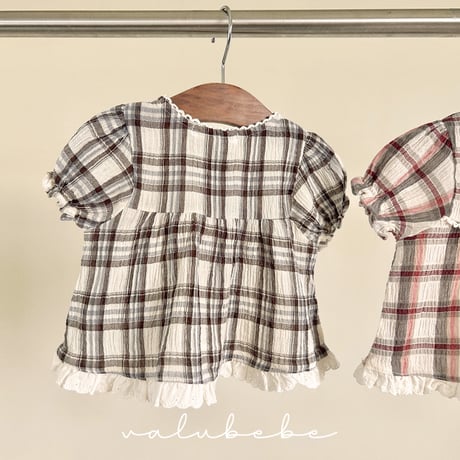 valubebe/68. checkcheck puff blouse 6M-S