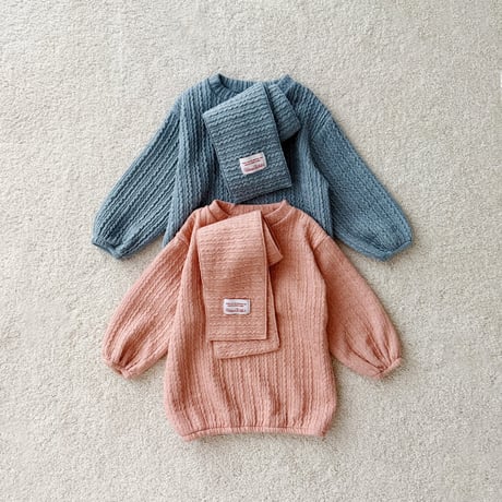 urbanrabbit/71. Cable Long Top & Scarf Set JS-JM