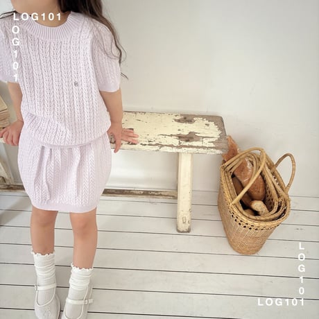 log101/89. purple knit two-piece JS-JM