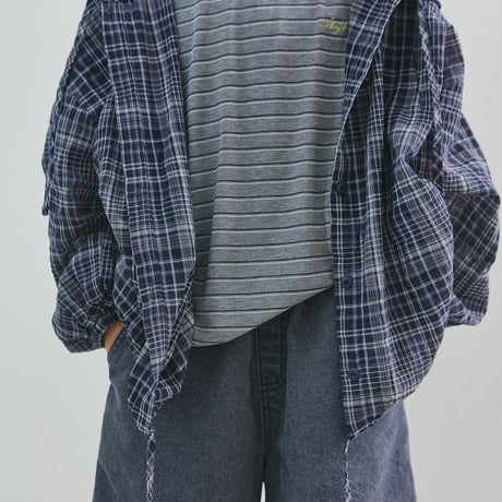 minimal/69. checkcheck Shacket hood JS-JM