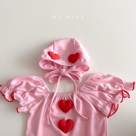 mybebe/6. heart motive shirring swimsuit S-L