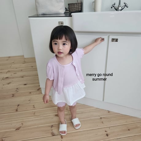 merrygoround/36. half t 3 set cardigan XS-2XL