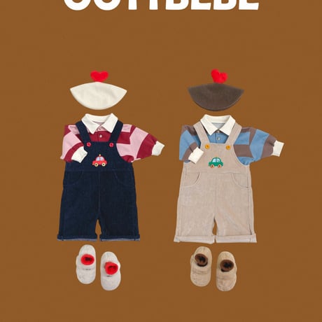 oottbebe/43. kids auto denim ( velloa gimo ) overalls XS(0-1Y)-XL(4-5Y)