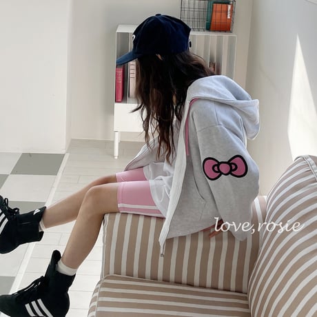 loverosie/37. ribbon cats hood zipup 3XL