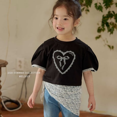 melikey/11. heart ribbon T-shirt XS-XL