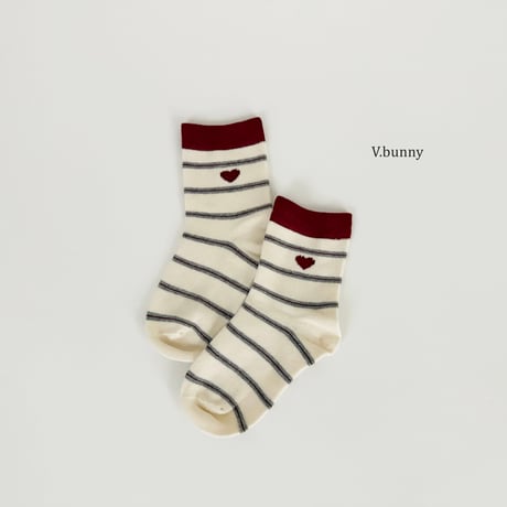 vbunny/54. heart socks set M(130-150)-XL(180-210)