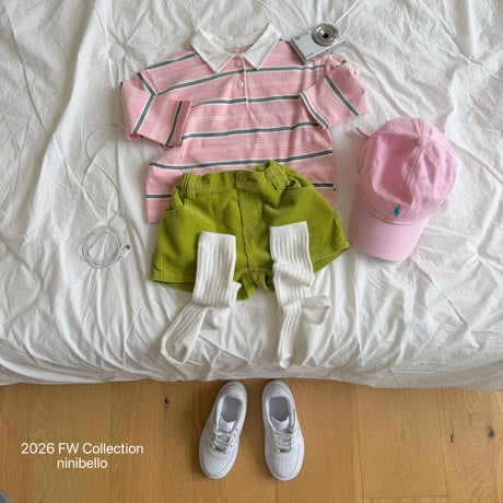 ninibello/38. Milky Stripe Collar T-shirt ADULT