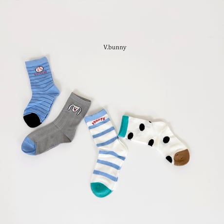 vbunny/79. baseball socks set M(130-150)-XL(180-210)