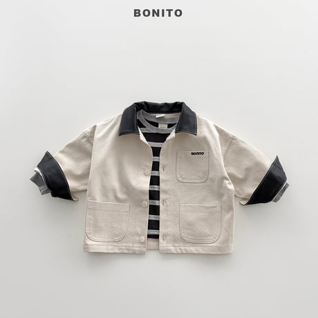 bonito/44. ledder collar jacket 12M-XL