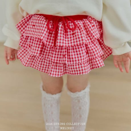 melikey/42. check ribbon kangkang skirt JS-JM