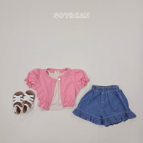soybean/51. plan ) puff sleeveless set cardigan XS-XL