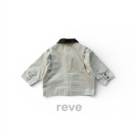 reve/6. 26 ledder collar pocket jacket S-JM