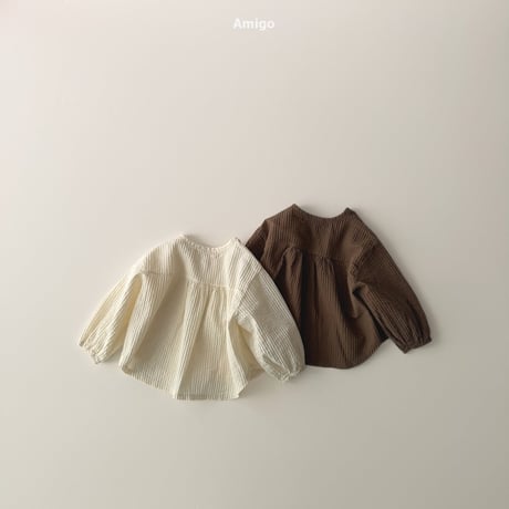 amigo/39. round shirring shirts blouse XS-XL
