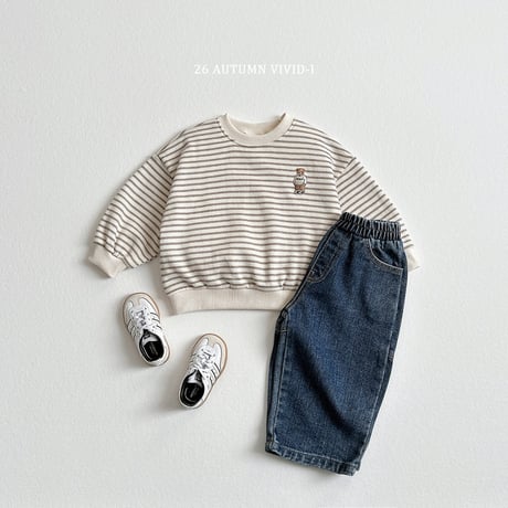 vividi/175. stripe bear embroidery updown  XS-XL