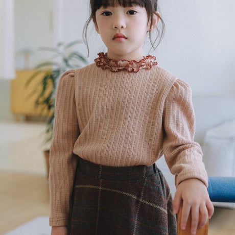 monatelier/20. amel two color fril T-shirt S-2XL