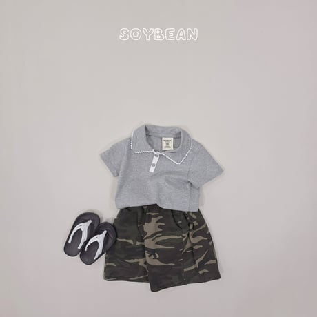 soybean/58. plan ) collar lace half t T-shirt XS-XL