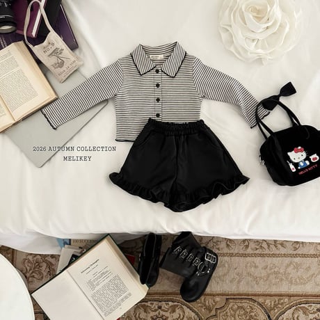 melikey/65. leather fril half pants XS-XL