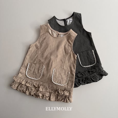 ellymolly/129. little pocket fril one-piece 5-11