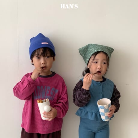 hans/35. cotton stripe T-shirt XS-XL