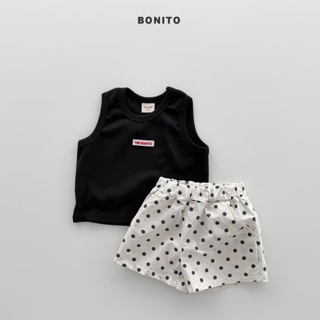 bonito/116. sleeveless dot pants set 6M-18M
