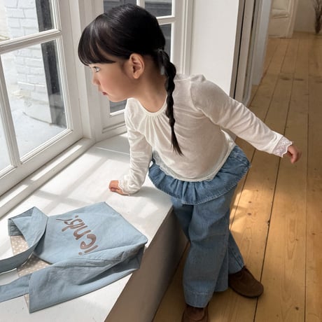 bananaj/42. fril denim pants XS-JS