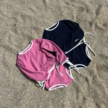 log101/7. log ribbon rashguard swimsuit S-XL